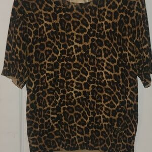 Michael Kors Leopard Print Blouse - Black and Brown
